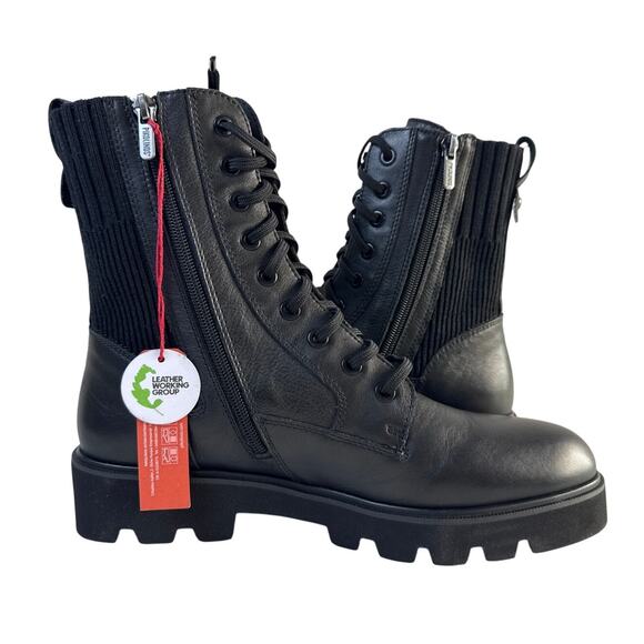 Pikolinos Boots Salamanca Ankle Womens EU39 Black Leather Side Zip & Lace US 8.5 - Picture 7 of 10